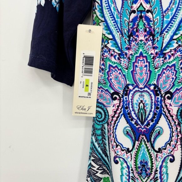 Introducing the Eliza J Paisley Shift Dressbrand new with tags size 4 - Picture 8 of 12